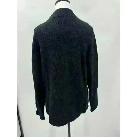 Lauren Ralph Lauren Women's 1X Black 100% Lambswool Waffle Knit Cardigan Jacket - Picture 5 of 8